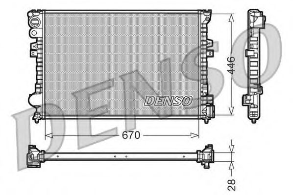 Радиатор охлаждения двигателя DENSO DRM07050