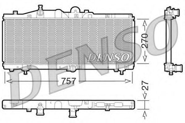 Радиатор охлаждения двигателя DENSO DRM09011
