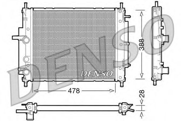 Радиатор охлаждения двигателя DENSO DRM09032