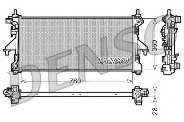 Радиатор охлаждения двигателя DENSO DRM09079