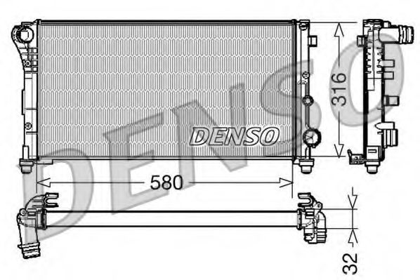 Радиатор охлаждения двигателя DENSO DRM09084