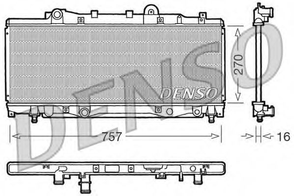 Радиатор охлаждения двигателя denso DRM09094