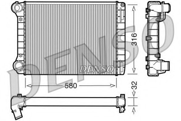 Радиатор охлаждения двигателя DENSO DRM09101