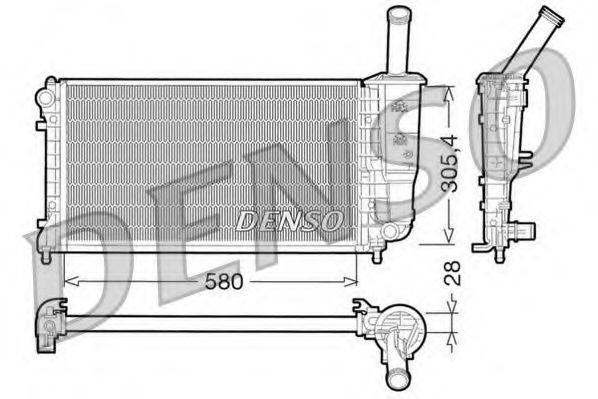 Радиатор охлаждения двигателя DENSO DRM09108