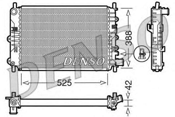 Радиатор охлаждения двигателя DENSO DRM10026