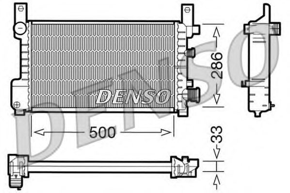 Радиатор охлаждения двигателя DENSO DRM10037