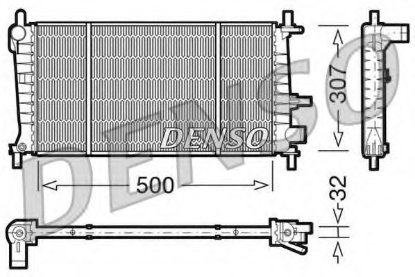 Радиатор охлаждения двигателя DENSO DRM10041