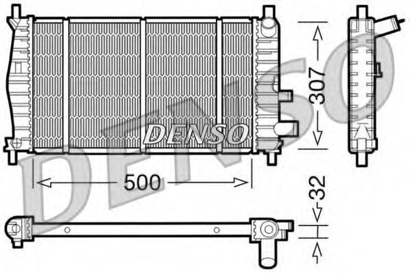 Радиатор охлаждения двигателя DENSO DRM10042