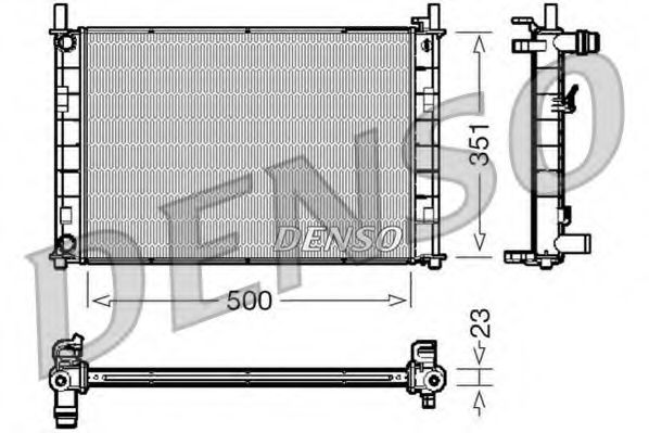 Радиатор охлаждения двигателя DENSO DRM10046