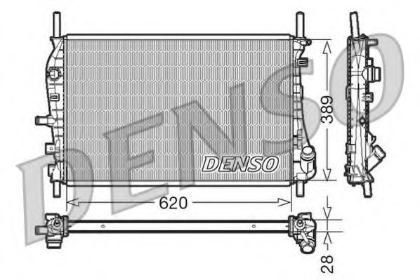 Радиатор охлаждения двигателя DENSO DRM10073