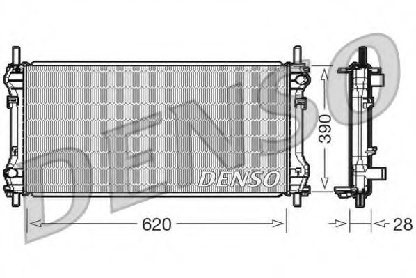 Радиатор охлаждения двигателя DENSO DRM10102