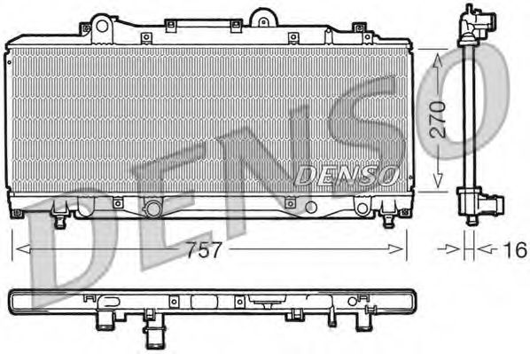 Радиатор охлаждения двигателя DENSO DRM13002