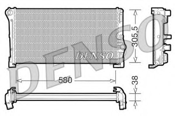 Радиатор охлаждения двигателя DENSO DRM13010
