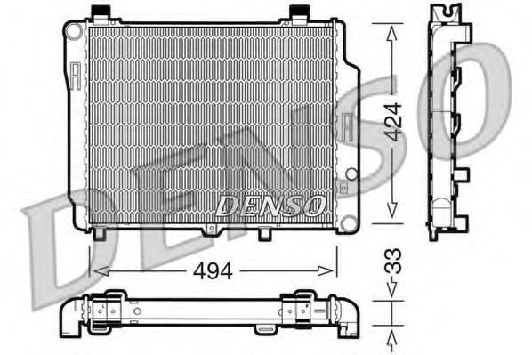 Радиатор охлаждения двигателя DENSO DRM17074