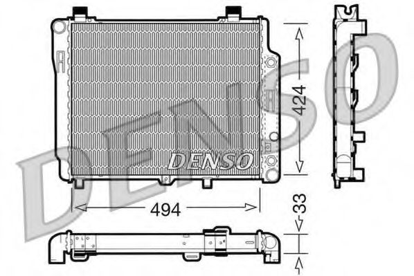Радиатор охлаждения двигателя DENSO DRM17075