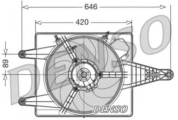 Вентилятор охлаждения двигателя DENSO DER01010