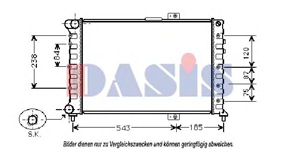 Радиатор охлаждения двигателя aksdasis 011060N