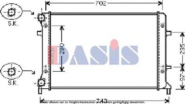 Радиатор охлаждения двигателя aksdasis 040031N