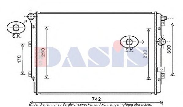 Радиатор охлаждения двигателя aksdasis 040048N
