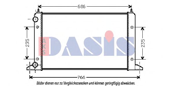 Радиатор охлаждения двигателя AKS DASIS 040490N Радиатор охлаждения двигателя AKS DASIS 040490N