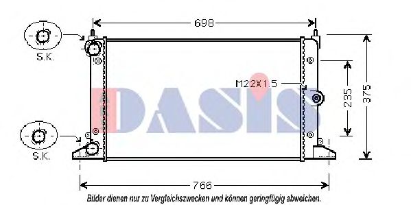 Радиатор охлаждения двигателя aksdasis 041990N