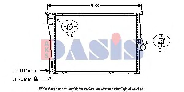 Радиатор охлаждения двигателя aksdasis 050036N