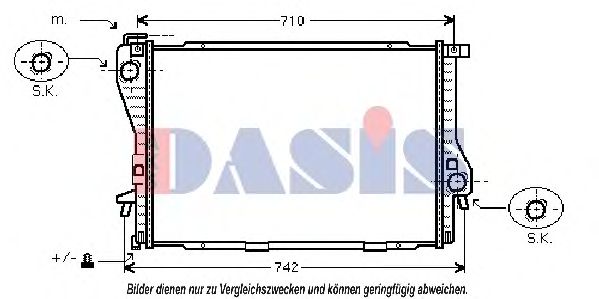 Радиатор охлаждения двигателя AKS DASIS 051630N Радиатор охлаждения двигателя AKS DASIS 051630N