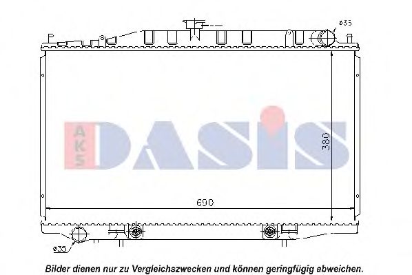 Радиатор охлаждения двигателя aksdasis 070099N