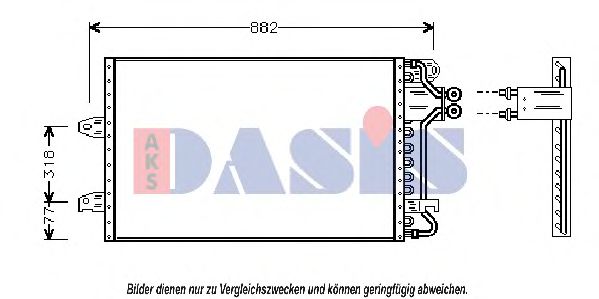 Радиатор кондиционера AKS DASIS 092001N Радиатор кондиционера AKS DASIS 092001N