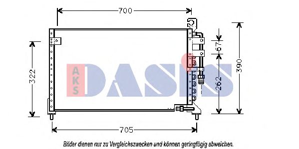 Радиатор кондиционера AKS DASIS 142050N Радиатор кондиционера AKS DASIS 142050N