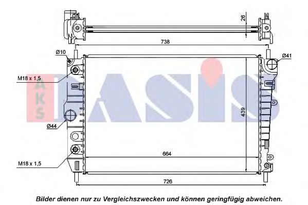 Радиатор охлаждения двигателя AKS DASIS 370013N
