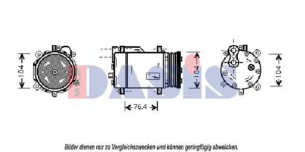 Компрессор кондиционера VAG 6N0820803A Компрессор кондиционера VAG 6N0820803A