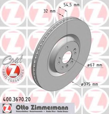 Тормозной диск Otto Zimmermann 400.3670.20