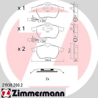 Тормозные колодки Otto Zimmermann 21938.200.2