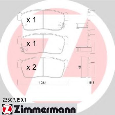Тормозные колодки Otto Zimmermann 23507.150.1