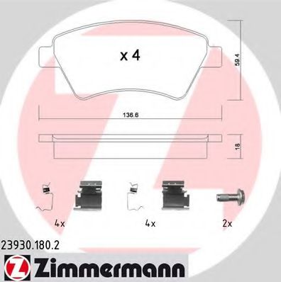 Тормозные колодки Otto Zimmermann 23930.180.2