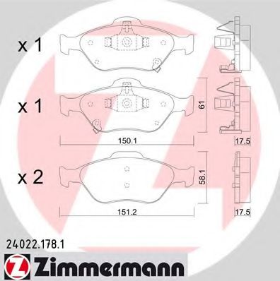 Тормозные колодки Otto Zimmermann 24022.178.1