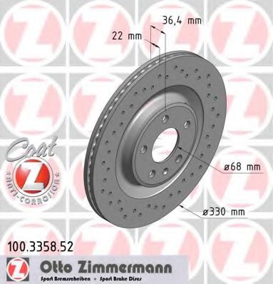 Тормозной диск Otto Zimmermann 100.3358.52