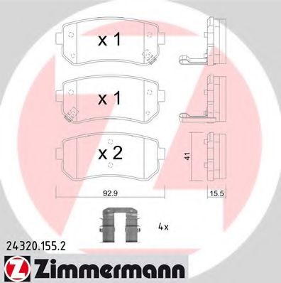 Тормозные колодки Otto Zimmermann 24320.155.2