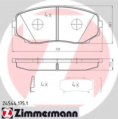 Тормозные колодки Otto Zimmermann 24544.175.1