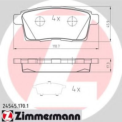 Тормозные колодки Otto Zimmermann 24545.170.1