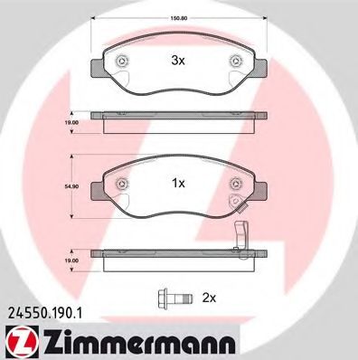 Тормозные колодки Otto Zimmermann 24550.190.1