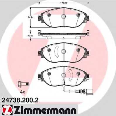 Тормозные колодки Otto Zimmermann 24738.200.2