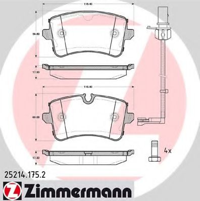Тормозные колодки Otto Zimmermann 25214.175.2