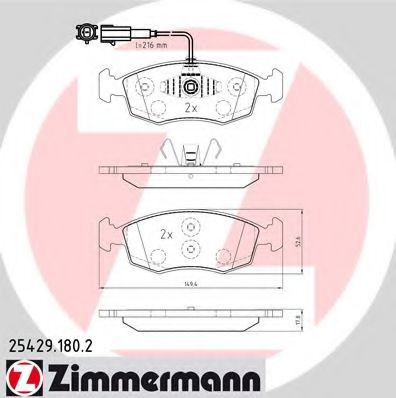 Тормозные колодки Otto Zimmermann 25429.180.2