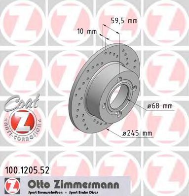 Тормозной диск Otto Zimmermann 100.1205.52