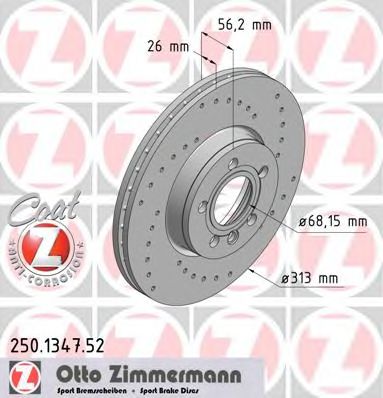Тормозной диск Otto Zimmermann 250.1347.52