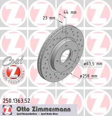 Тормозной диск Otto Zimmermann 250.1363.52