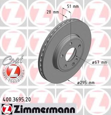 Тормозной диск Otto Zimmermann 400.3695.20