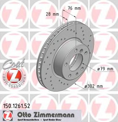 Тормозной диск Otto Zimmermann 150.1261.52
